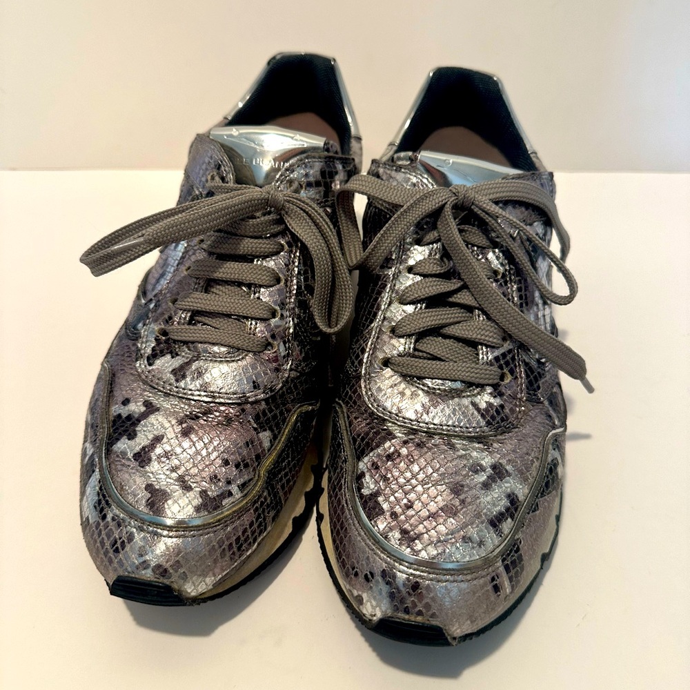 Voile Blanche Silver Snakeskin Sneakers- Size 39